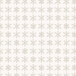 Snowflakes Grid - Beige - Small Scale