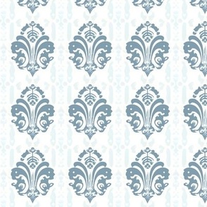 French Blue Painted Damask - Coordinate