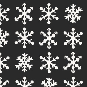 Snowflakes Grid - Dark - Medium Scale