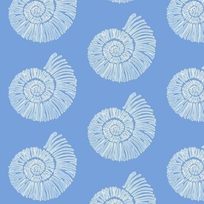 nautilus sea shell - Cornflower blue