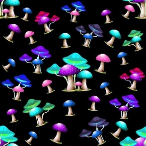 Trippy Mushroom Toadstool Fabric and Wallpaper