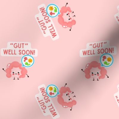 Gut Well Soon Get Well Soon Pun Funny Cute Digestive System Organ Happy