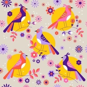 Bird Purple Pink  - Lisa Monias