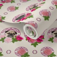 pug vintage wall paper, pug love:)