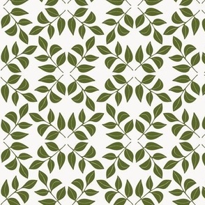 Calliope Trellis - 1582 medium - Evergreen on Sheer Veil