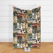 Sports - Vintage Multi Sport Wholecloth Cheater 9" Quilt - MVP Collection