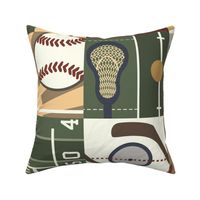 Sports - Vintage Multi Sport Wholecloth Cheater 9" Quilt - MVP Collection