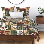 Sports - Vintage Multi Sport Wholecloth Cheater 9" Quilt - MVP Collection