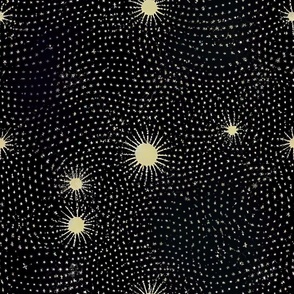 Abstract  Wandering Dots and Stars on Night Sky by kedoki