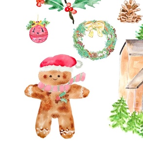 Christmas symbols collection  watercolor 