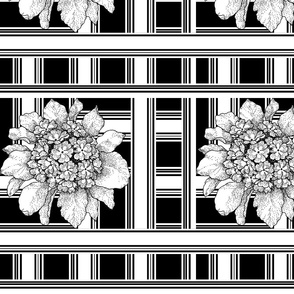 Black And White Floral On Geometric medium