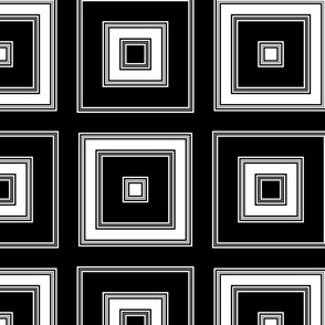 Black And White Geometric  Squares Medium