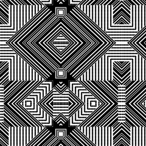 Black And White Geometric Tiles medium