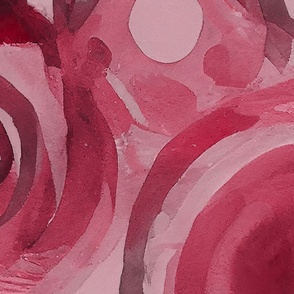 Loose Watercolor Painted Shapes Pattern Viva Magenta