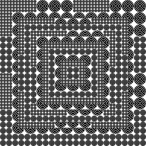 Black And White Geometric Tile Medium 