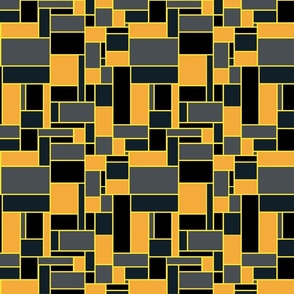 Orange, grey, dark teal and black rectangles - Small scale