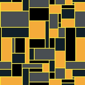 Orange, grey, dark teal and black rectangles - Medium scale