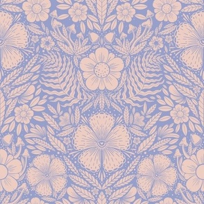 damask flower - mid scale - lilac