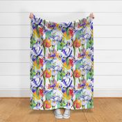 Watercolor iris flower pattern