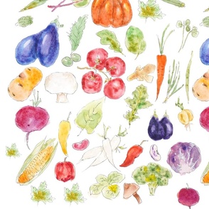 colorful vegetable ink and watercolor collection 