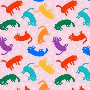 small// Hot Cats // bright pink background kawaii cats
