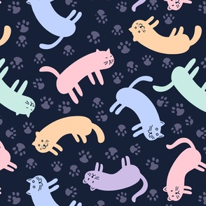 big// Hot Cats // blue pastels kawaii cats