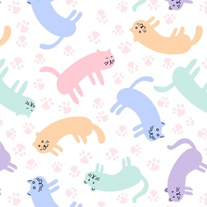 big// Hot Cats // soft pastels kawaii cats