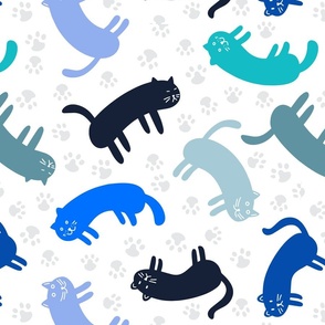 big//  Hot Cats // blue vibes kawaii cats