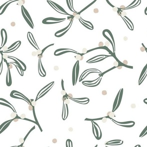 Mistletoe branches seamless pattern