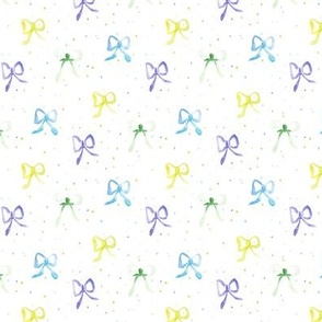 Small scale lovely bows with dots - watercolor pretty pattern for baby girl b084-3