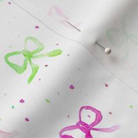 lovely bows with dots - watercolor pretty pattern for baby girl b084-5
