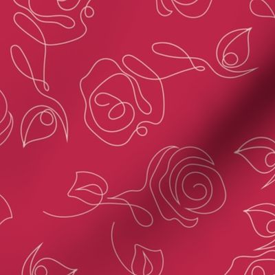 Viva Magenta line art pattern Rose