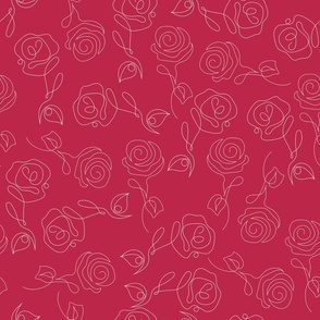 Viva Magenta line art pattern Rose