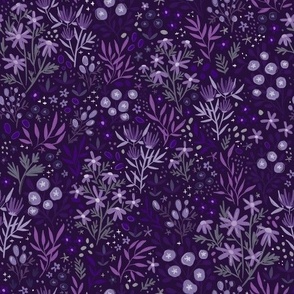 Purple Wild Fields Floral