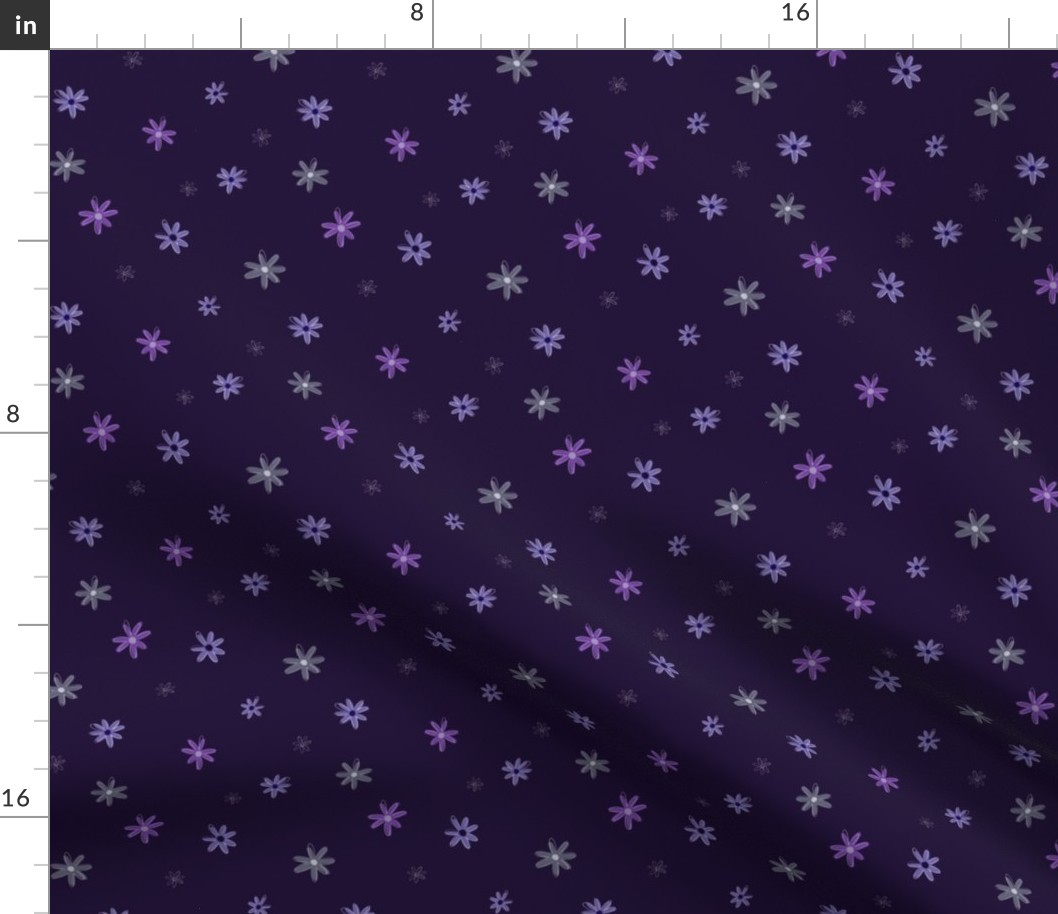 Deep Purple Daisy Floral Accent - Wild Fields by Makewells