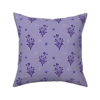 Purple Hand Drawn Floral Accent - Light Purple Flowers by Makewells