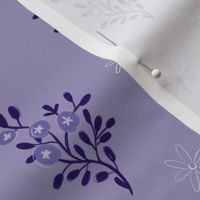 Purple Hand Drawn Floral Accent - Light Purple Flowers by Makewells