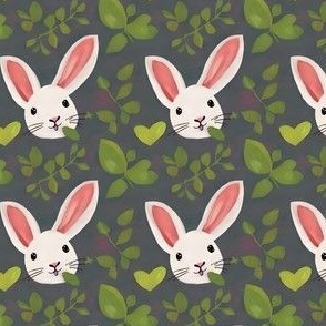 year rabbit pattern in sweet love