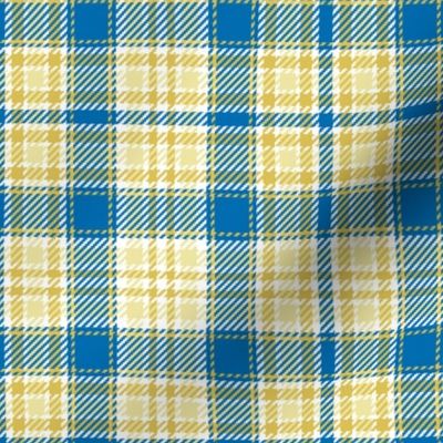 Railroads and Fields Plaid in Blues Yellows and White 2