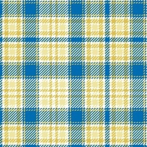 Railroads and Fields Plaid in Blues Yellows and White 2