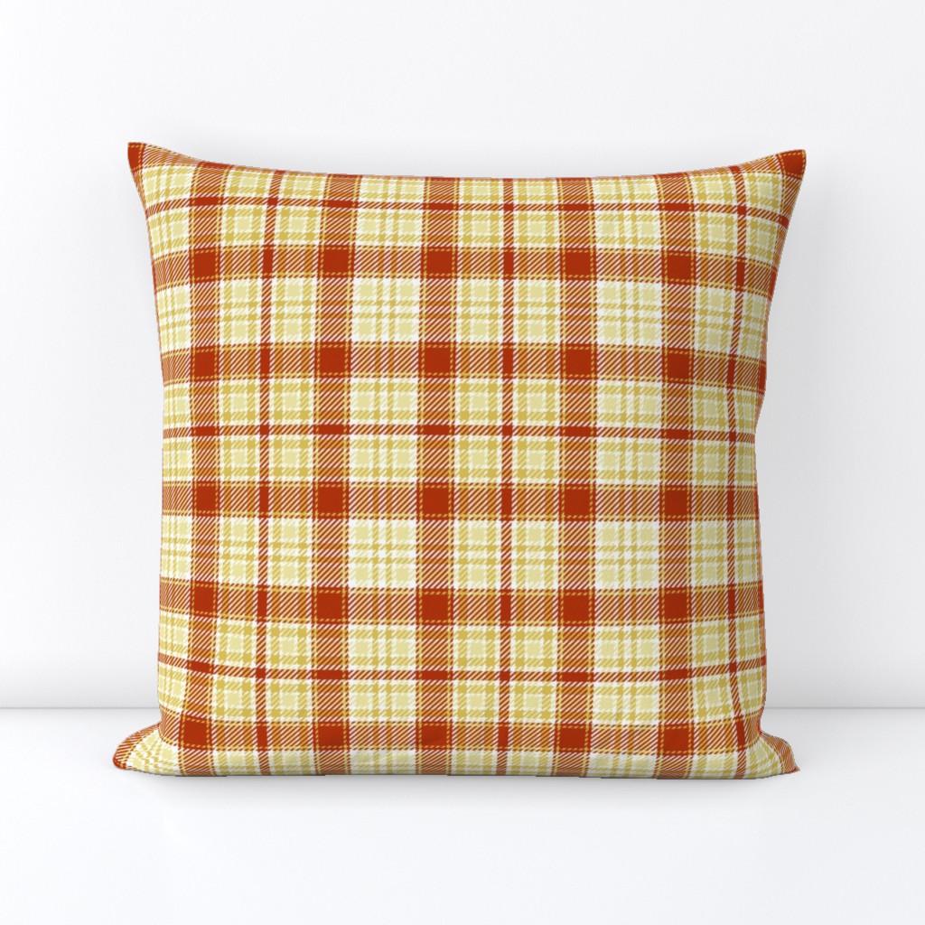 Railroads and Fields Plaid in Red and Yellows