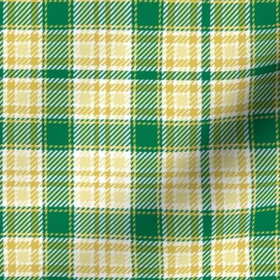 Railroads and Fields Plaid in Green and Yellows