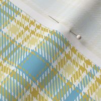 Railroads and Fields Plaid in Baby Blue and Yellows