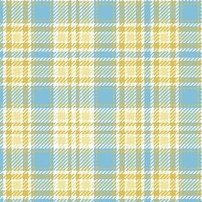 Railroads and Fields Plaid in Baby Blue and Yellows