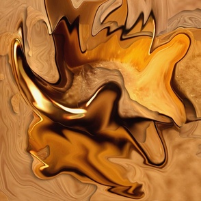 Abstract Golden Moose Head 1
