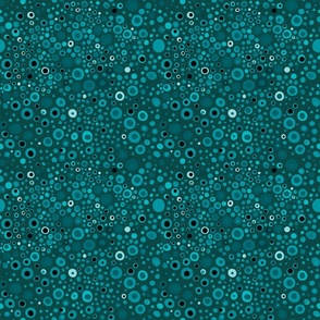 Dots - Teal, Aqua, Turquoise, Black Eyes Polka Dots