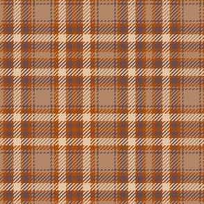 Railroads and Fields Plaid in Beige Brown and Cream