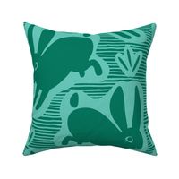 Shibori Rabbit on green