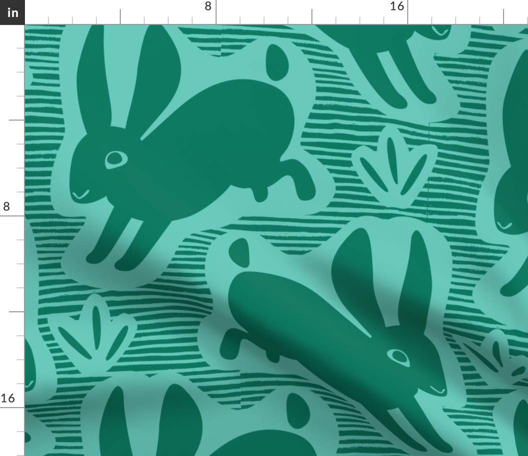 Shibori Rabbit on green