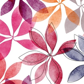 abstract botanical - viva magenta lilium leaves - equilibrium - botanical wallpaper